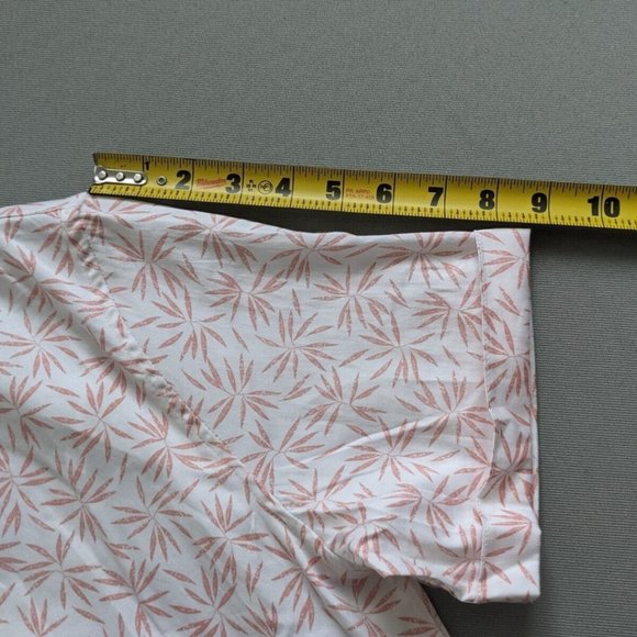 Magaschoni Man Size SMALL Button Shirt White Salmon Short Sleeve Tropical NEW Co - Picture 6 of 8